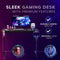 Gaming Desk Carbon Fibre Finish Black 120cm Cup Holder, Headphone Hook