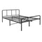 King Size Bed Frame Extra Strong Black with Rounded Headboard - 6.8ft x 4.6ft Easy Assembly Bed Base, Under Storage with Sturdy Tube Slats & Center Support Legs