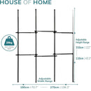Black Floor to Ceiling Triple Telescopic Wardrobe Organiser – 2 Tier Modular Hanging Clothes Rack
