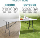 HHeavy Duty 5ft Folding Table – Portable Plastic Banquet & Camping BBQ Table