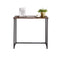 Folding Rustic Brown Wood Grain Desk Table In Black Powder Coating - 80 x 45 x 74cm