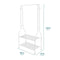 5ft Sturdy Steel White Clothes Rail With Two Shelves Hanging Storage Hooks