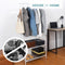 5ft Sturdy Steel White Clothes Rail With Two Shelves Hanging Storage Hooks
