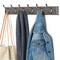Wall Mounted Coat Rack – 6 Black Double Hooks on Charcoal Grey Wooden Board