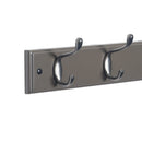 Wall Mounted Coat Rack – 6 Black Double Hooks on Charcoal Grey Wooden Board