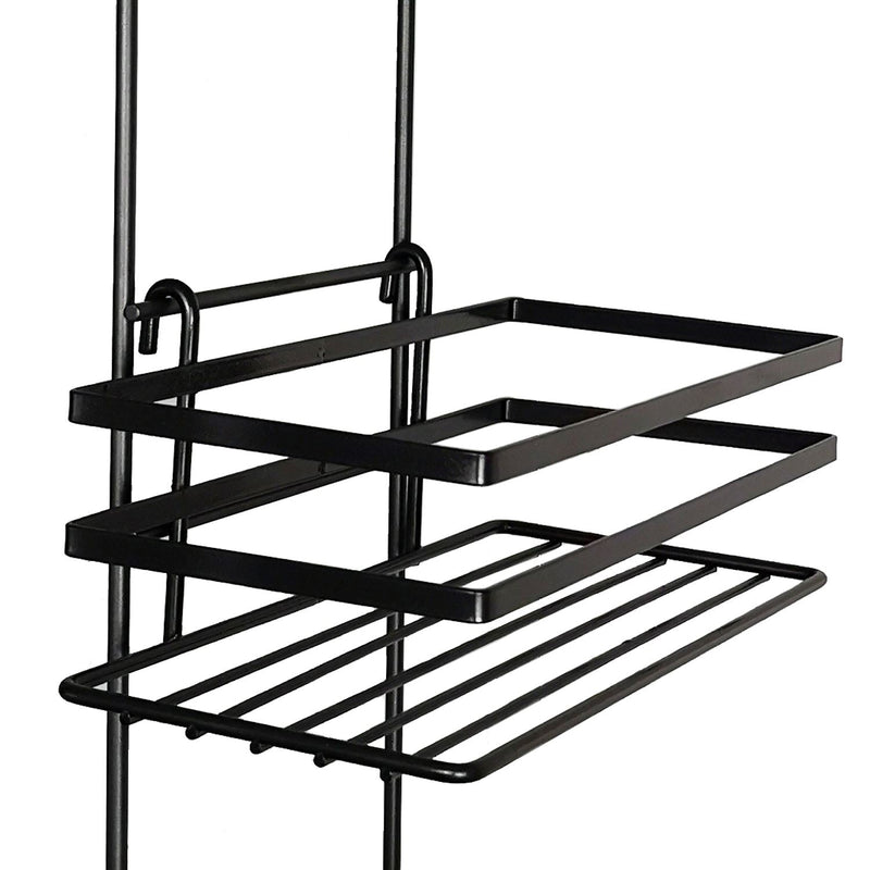 3-Tier Non-Rust Hanging Shower Caddy – Black Bathroom Organiser Rack for Shower Screen or Door