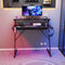 Gaming Desk with Monitor Stand Carbon Fibre Top Black 80cm