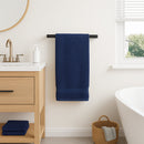 Wall Mounted Black Towel Holder – 40cm Rectangle Rail for Bathroom, Kitchen & Toilet