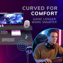 Gaming Desk with Monitor Stand Carbon Fibre Top Black 80cm