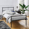Single Metal Bed Frame Extra Strong Stylish Modern Bedroom Storage Sturdy Design
