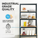 Boltless 5 Tier Heavy Duty Steel Shelving Unit – 875kg Load, Black