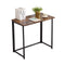 Folding Rustic Brown Wood Grain Desk Table In Black Powder Coating - 80 x 45 x 74cm