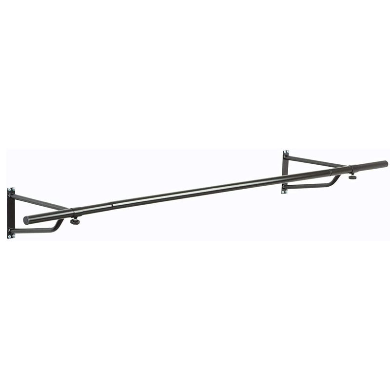 6ft Wall Mounted Clothes Rail – Black Powder Coated Steel Hanging Rack with Brackets and Fixings