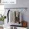 6ft Wall Mounted Clothes Rail – Black Powder Coated Steel Hanging Rack with Brackets and Fixings