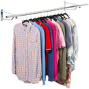 6ft Wall Mounted Clothes Rail – Chrome Finish Steel Hanging Rack with Brackets and Fixings