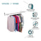6ft Wall Mounted Clothes Rail – Chrome Finish Steel Hanging Rack with Brackets and Fixings