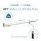 6ft Wall Mounted Clothes Rail – Chrome Finish Steel Hanging Rack with Brackets and Fixings