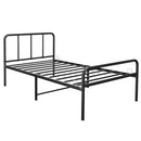 Extra Strong Single Metal Bed Frame with Rounded Head and Foot Board In Black