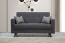 Polya Dunkelgraues Zweisitzer-Schlafsofa