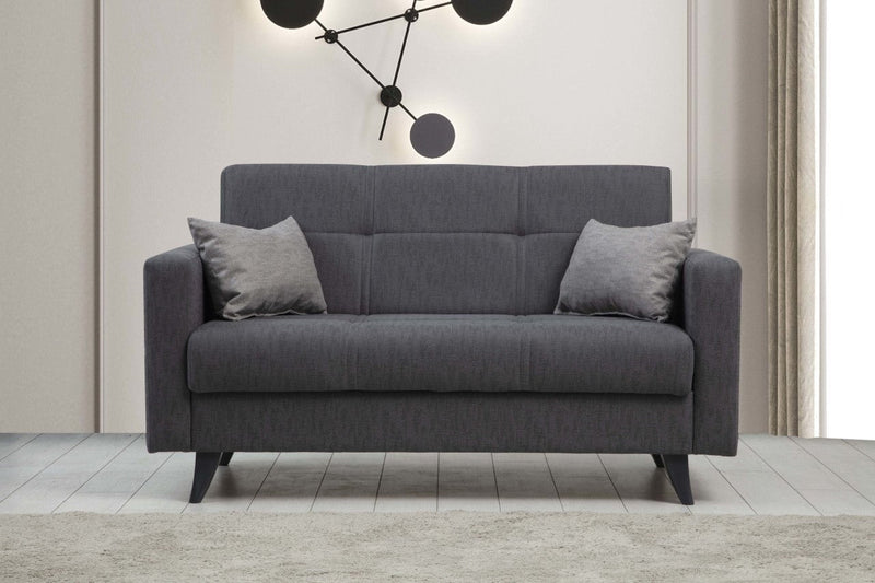 Polya Dunkelgraues Zweisitzer-Schlafsofa