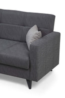 Polya Dunkelgraues Zweisitzer-Schlafsofa