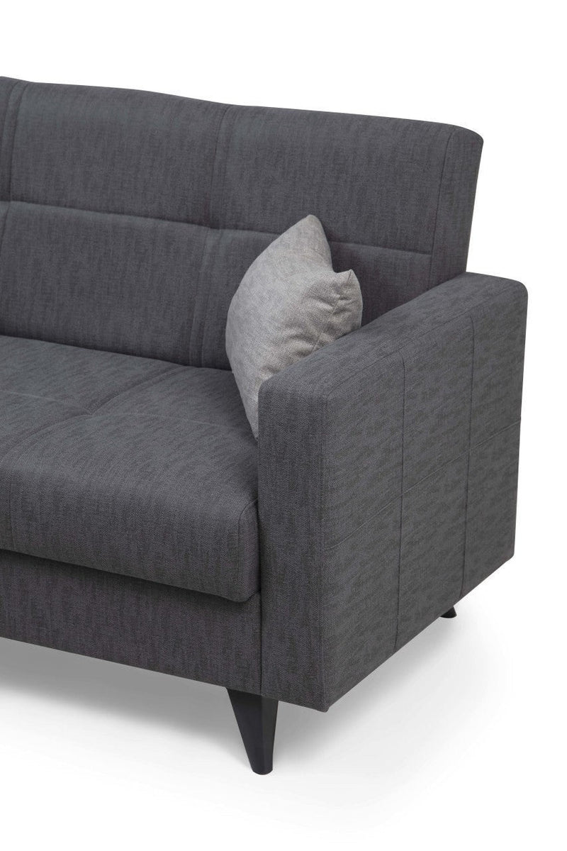 Polya Dunkelgraues Zweisitzer-Schlafsofa
