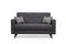 Polya Dunkelgraues Zweisitzer-Schlafsofa
