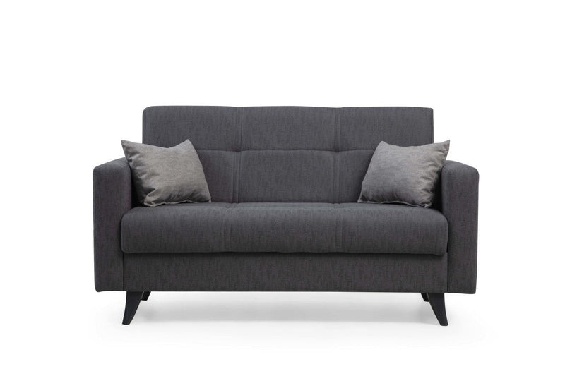 Polya Dunkelgraues Zweisitzer-Schlafsofa