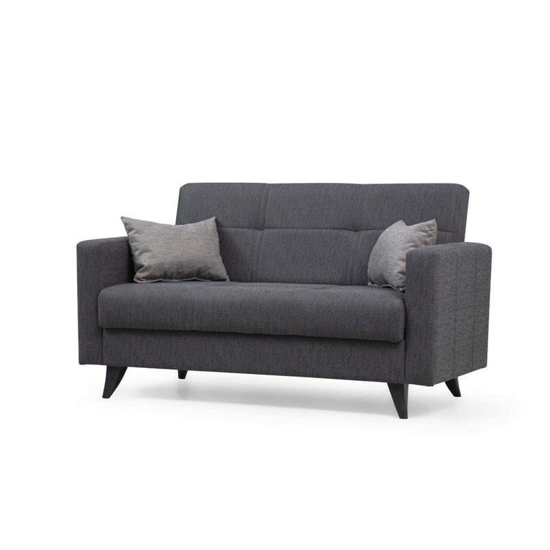 Polya Dunkelgraues Zweisitzer-Schlafsofa