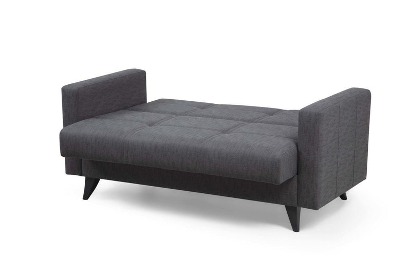 Polya Dunkelgraues Zweisitzer-Schlafsofa