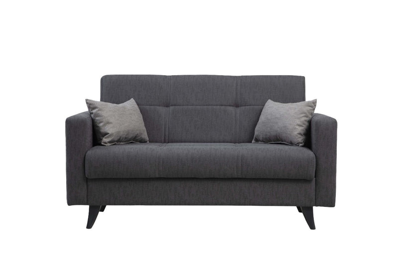 Polya Dunkelgraues Zweisitzer-Schlafsofa