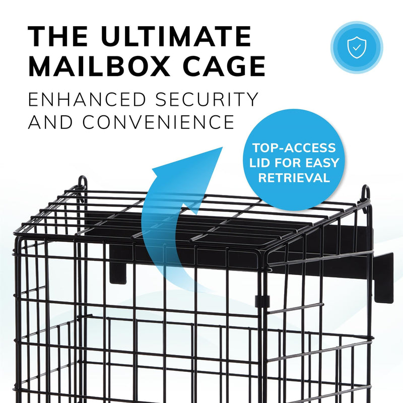 Black Letterbox Cage No Screws Needed Door Mail Box Post Letter Catcher