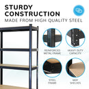 Boltless 5 Tier Heavy Duty Steel Shelving Unit – 875kg Load, Black