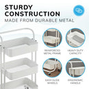 3‑Tier White Storage Trolley on Wheels – Versatile Organiser for Kitchen, Bathroom, Office or Bedroom
