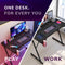 Gaming Desk Carbon Fibre Finish Black 80cm Cup Holder, Headphone Hook