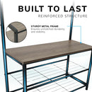 Multi-Function Coat Stand with Grey Frame & Rustic Brown Wood – Hallway Entrance