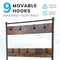 Multi-Function Coat Stand with Black Frame & Rustic Brown Wood – Hallway Entrance