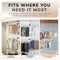 Adjustable Double Telescopic Clothes Rail with Storage Baskets & Shelving – White
