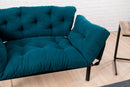 Nitta Petrolblaues Zweisitzer-Schlafsofa