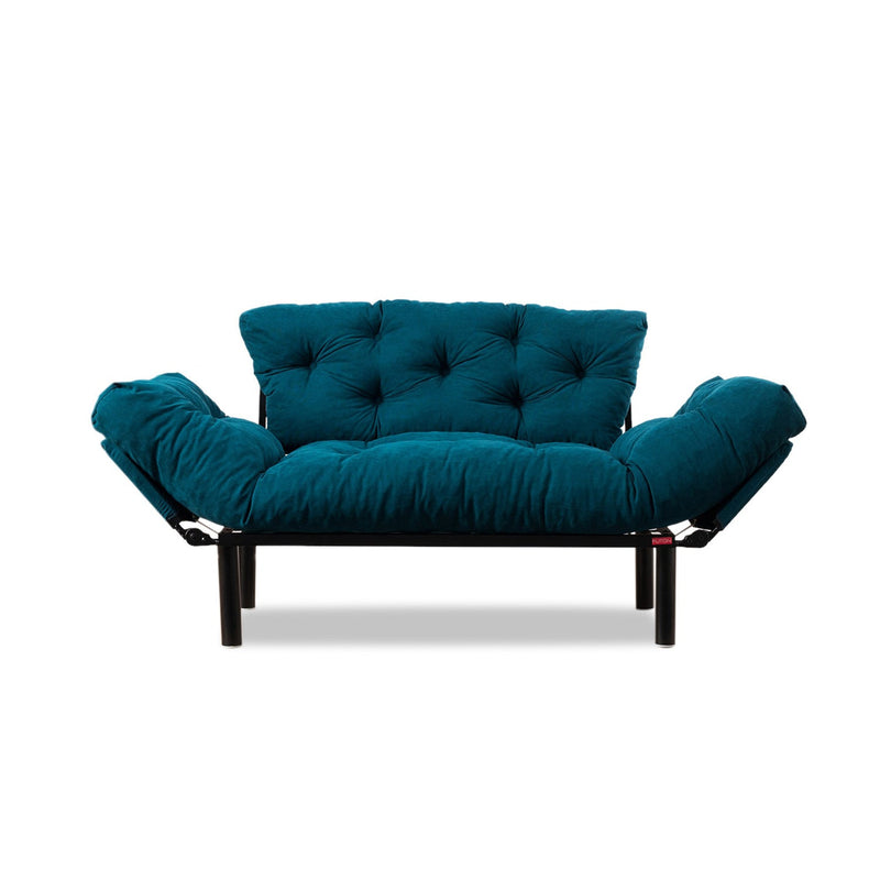 Nitta Petrolblaues Zweisitzer-Schlafsofa
