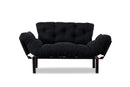 Nitta Schwarzes Zweisitzer-Schlafsofa