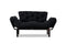 Nitta Schwarzes Zweisitzer-Schlafsofa