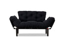 Nitta Schwarzes Zweisitzer-Schlafsofa
