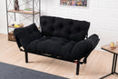 Nitta Schwarzes Zweisitzer-Schlafsofa