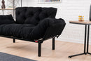 Nitta Schwarzes Zweisitzer-Schlafsofa