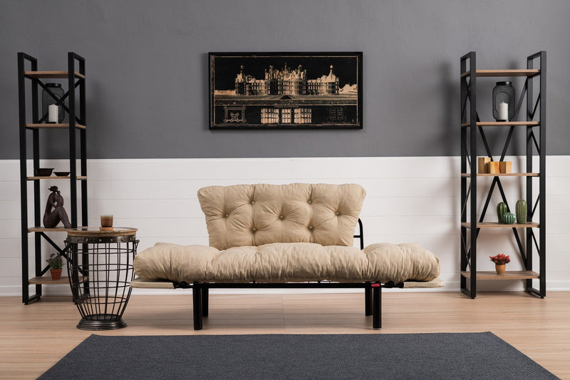 Nitta Creme Zweisitzer-Schlafsofa