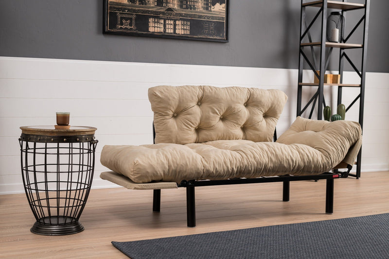 Nitta Creme Zweisitzer-Schlafsofa