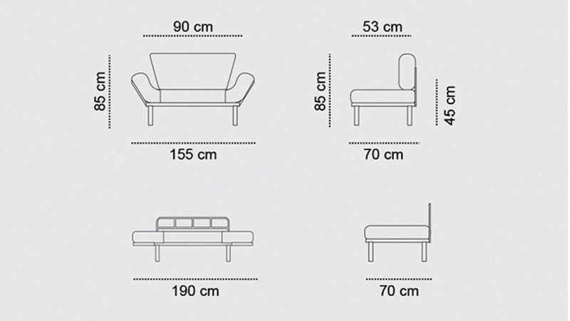 Nitta Creme Zweisitzer-Schlafsofa
