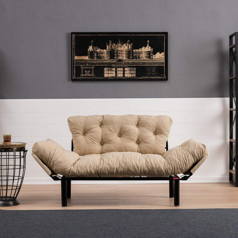 Nitta Creme Zweisitzer-Schlafsofa