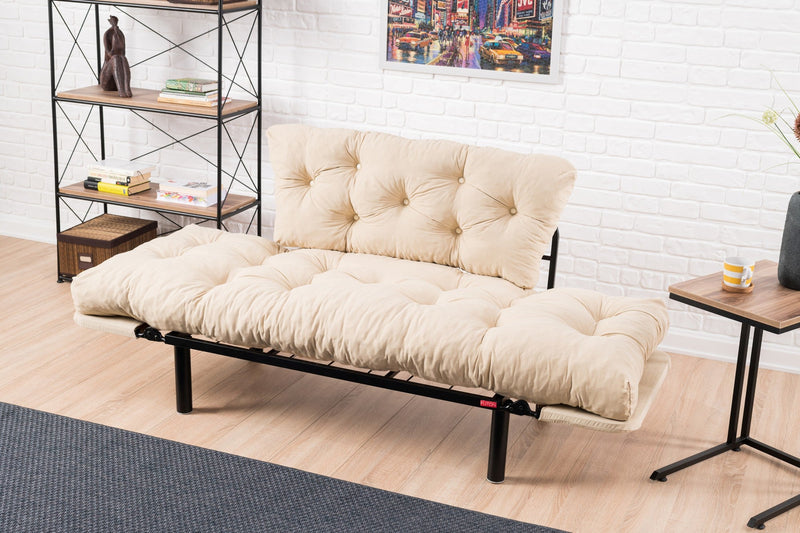 Nitta Creme Zweisitzer-Schlafsofa